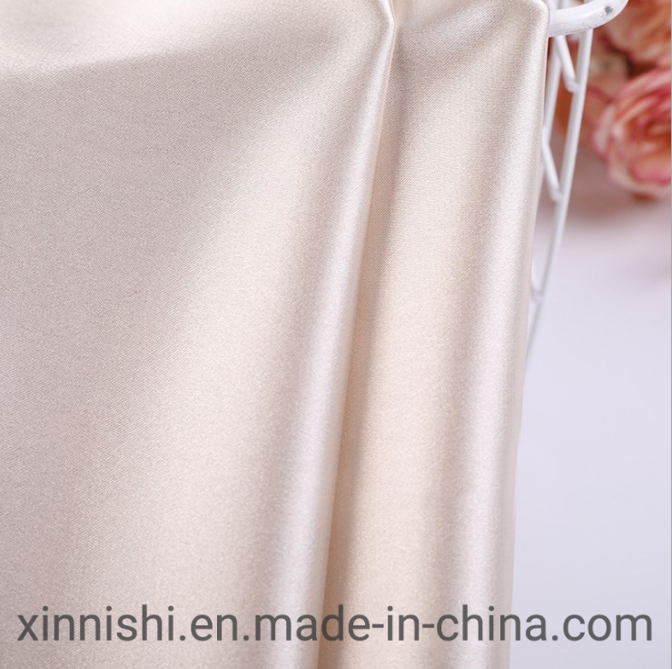 Plain Dyed 96% Polyester 4%Spandex Bridal Satin Stretch Textile Satin Fabric for Nightwear Garment