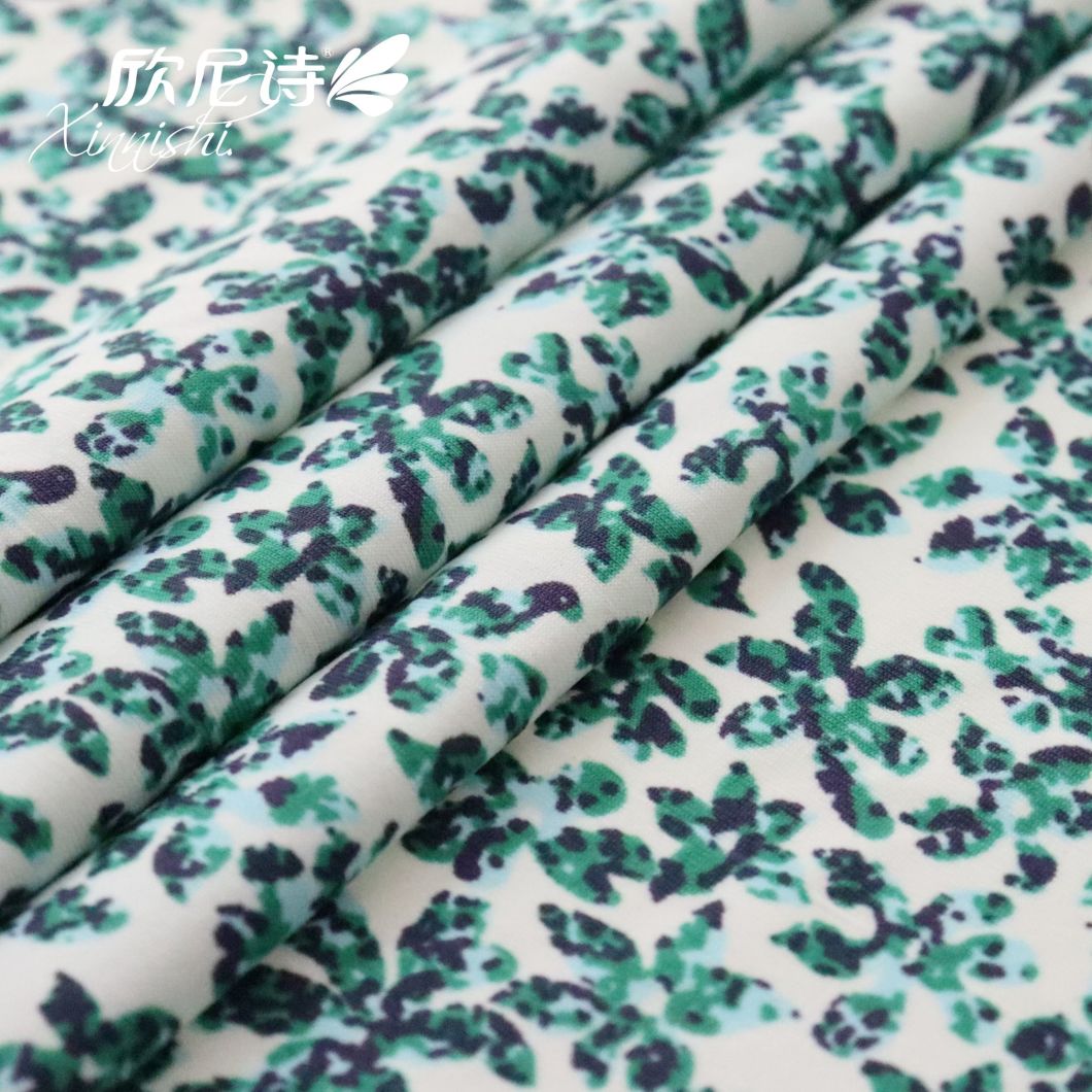 90% Polyester 10%Spandex Green Flora Digital Printing Printed Textile Fabric for Swimwear Sportswear Garment