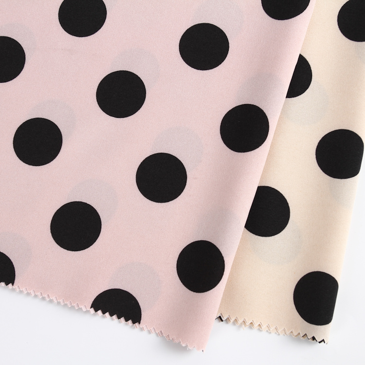 Custom Printed 90%Polyester 10%Spandex Polka DOT Spandex Printed Textile Fabric for Swimwear Garment